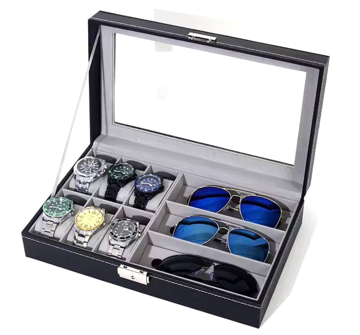 Organizador 6 Relojes 3 Lentes Gafas